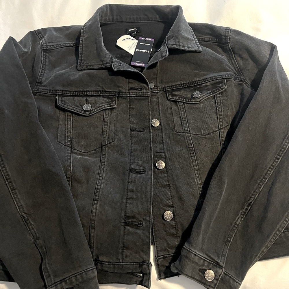 Express XXL black denim Jean jacket NWT